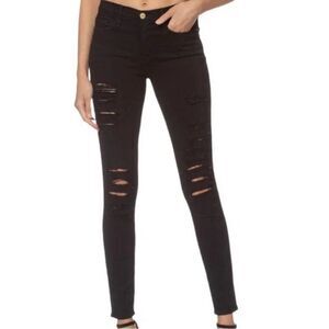 Frame Le Skinny‎ de Jeanne Distressed Black Skinny Jeans Size 26